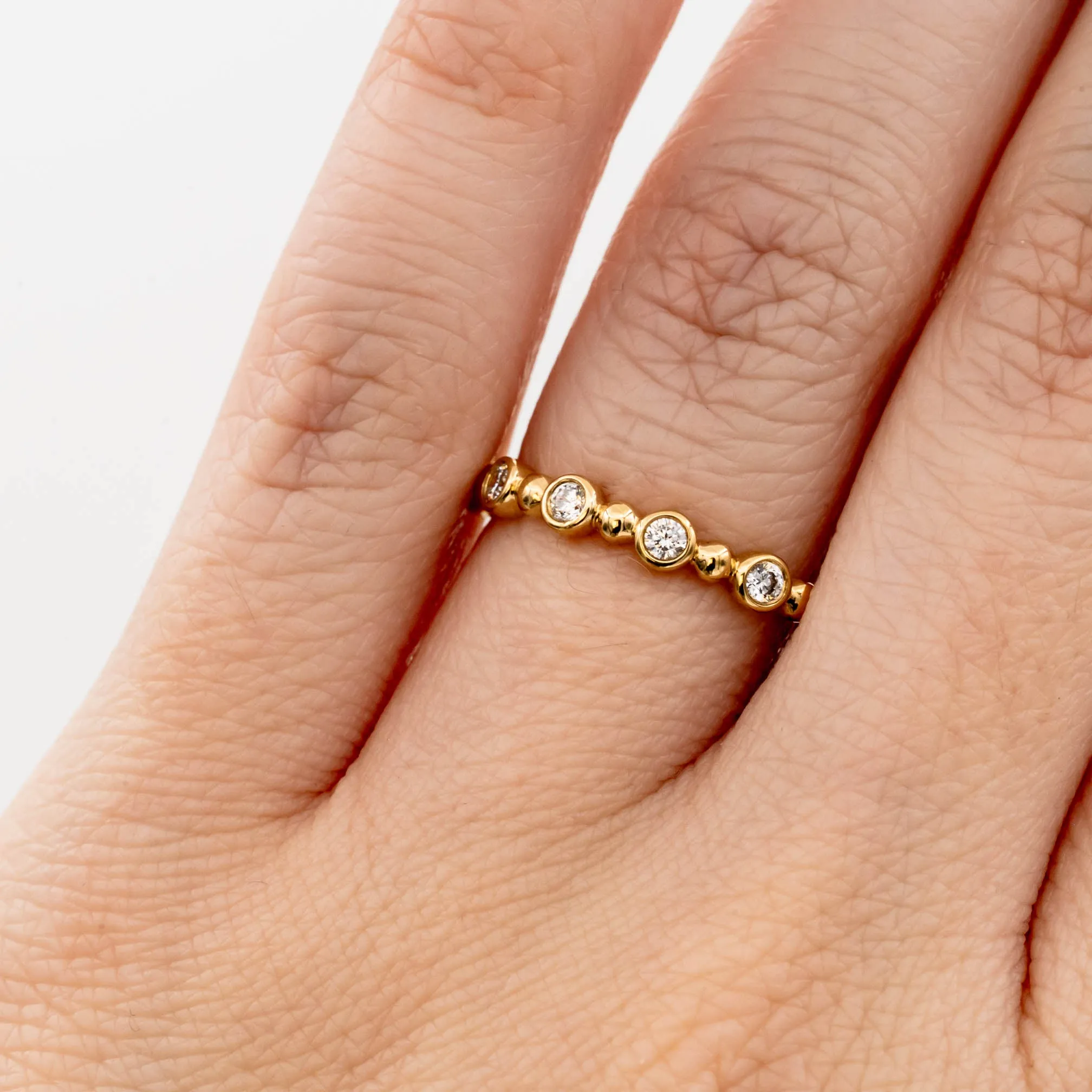 Bead   Diamond Wedding Band