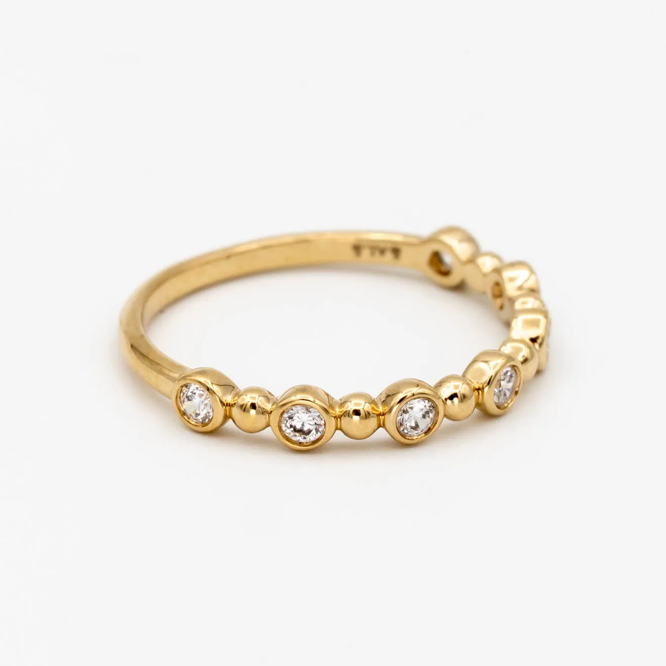 Bead   Diamond Wedding Band