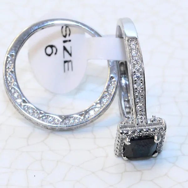 Black Onyx Sterling Silver Bridal Set - 08AB67