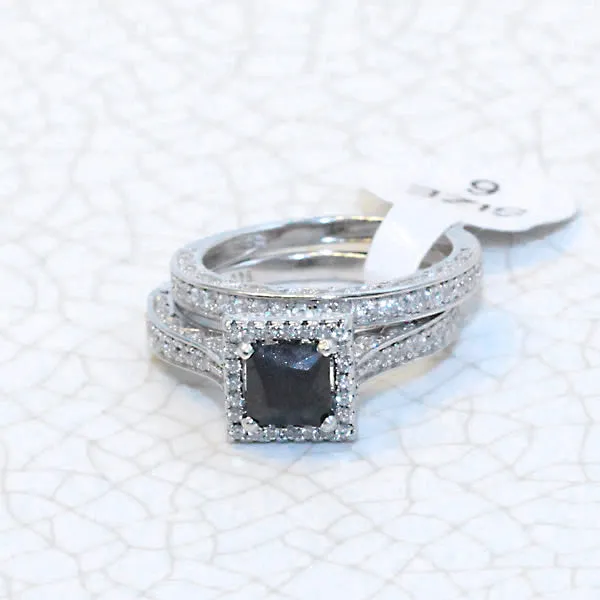 Black Onyx Sterling Silver Bridal Set - 08AB67