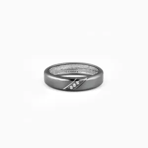 Black Rhodium Zirconia Band For Him