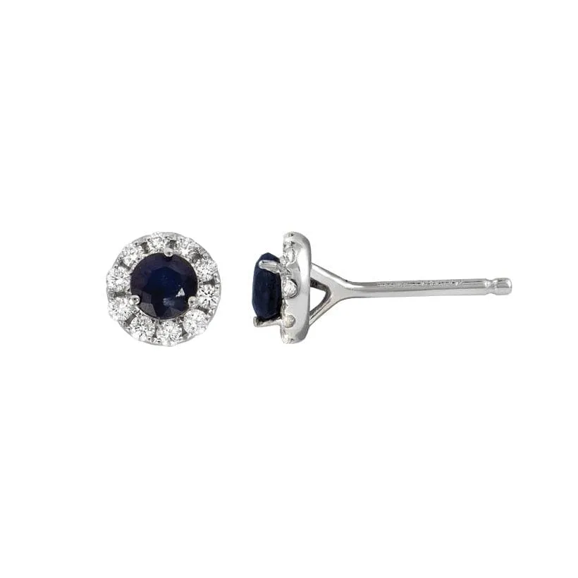 Blue Sapphire and Diamond Earrings