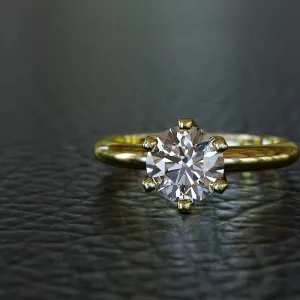 Brilliant Cut Diamond (1.25ct) Solitaire Gold Engagement Ring - 02US44