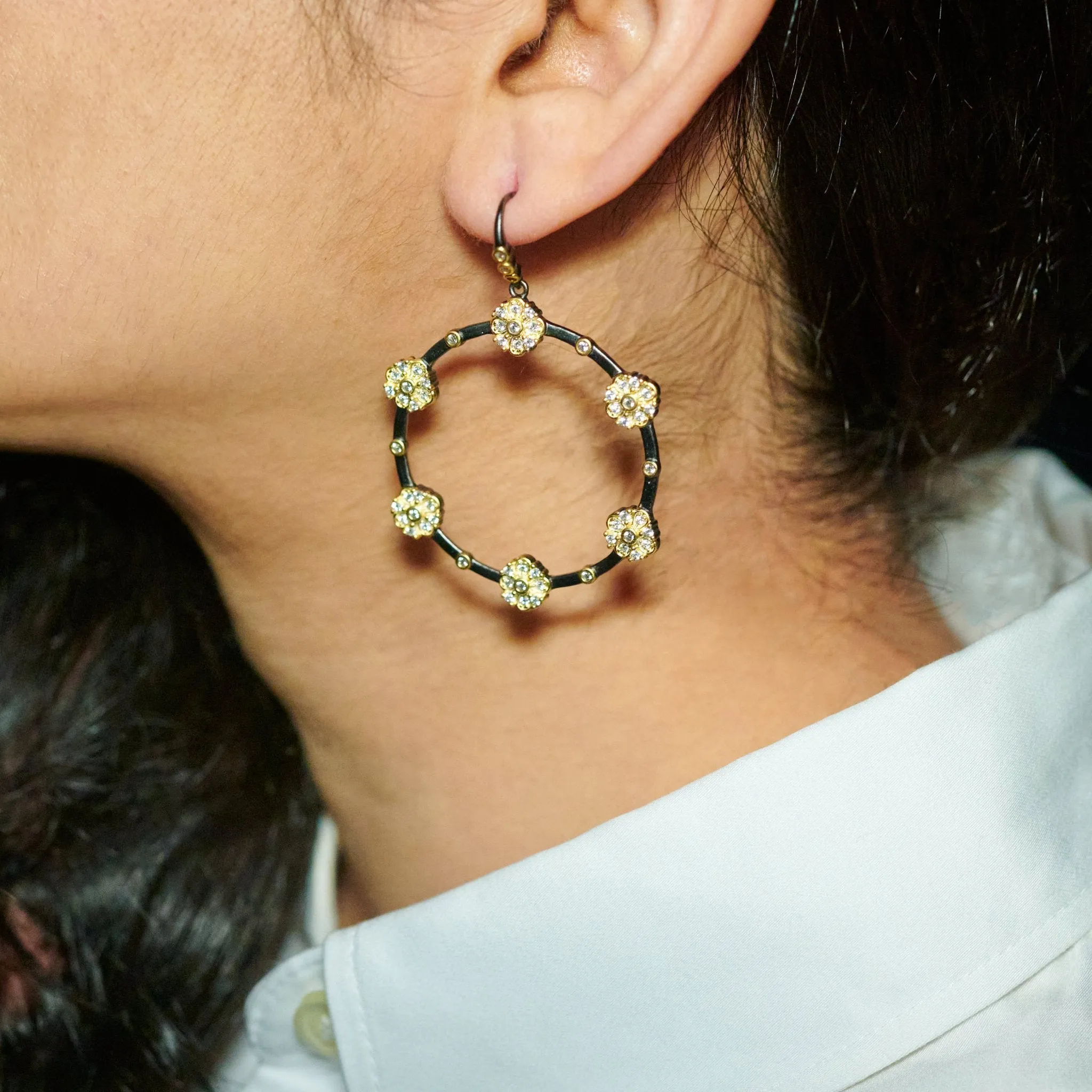 Brooklyn in Bloom Station Open Hoop Earrings