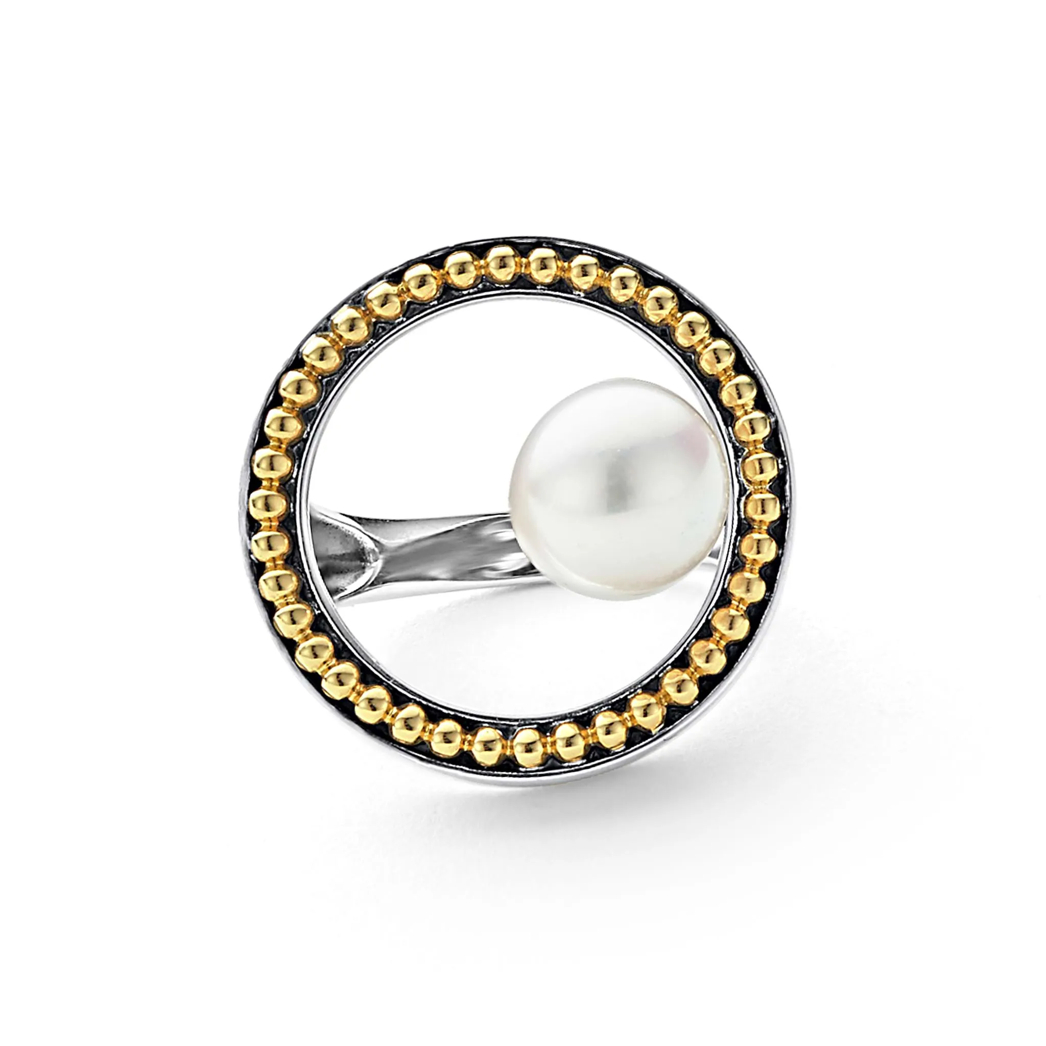Circle Pearl Statement Ring (Size 6)