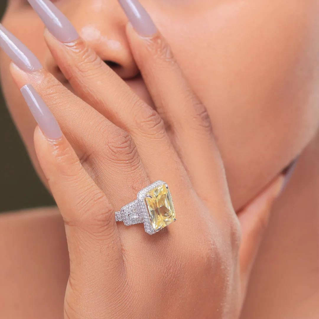Citrine Sterling Silver Engagement Ring - 10AS49
