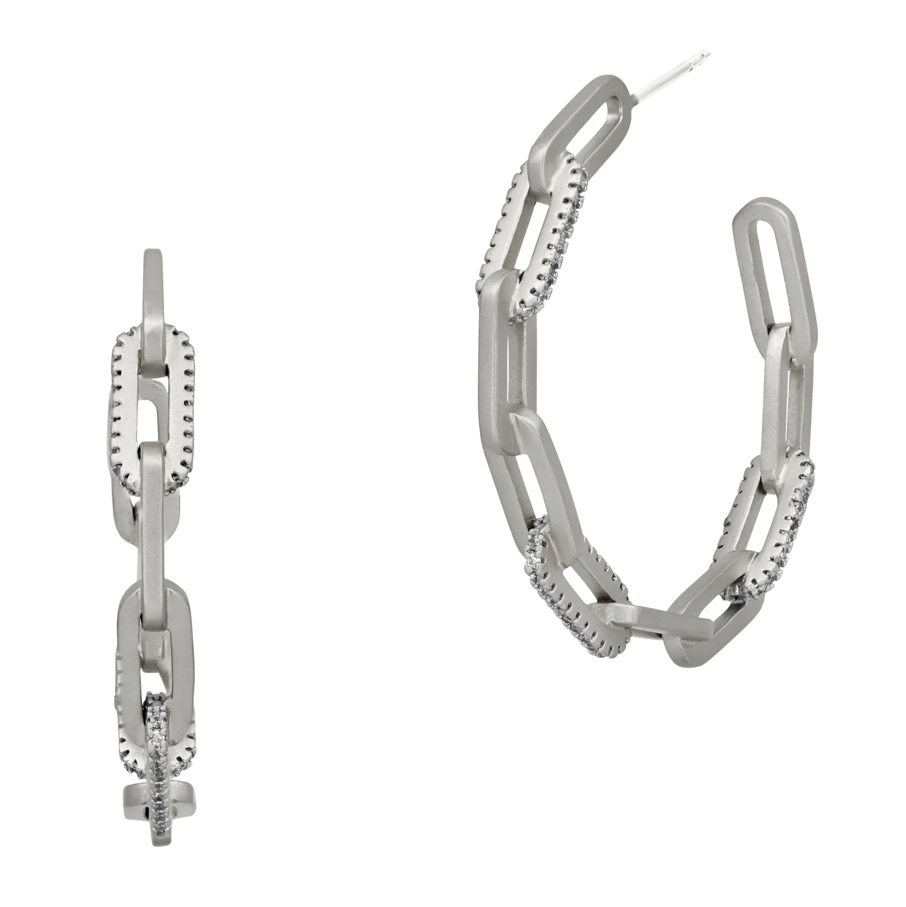 Coastal Chain Link Hoop Earring