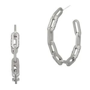 Coastal Chain Link Hoop Earring