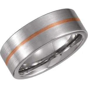 Cobalt & 14K Rose Gold Flat Band