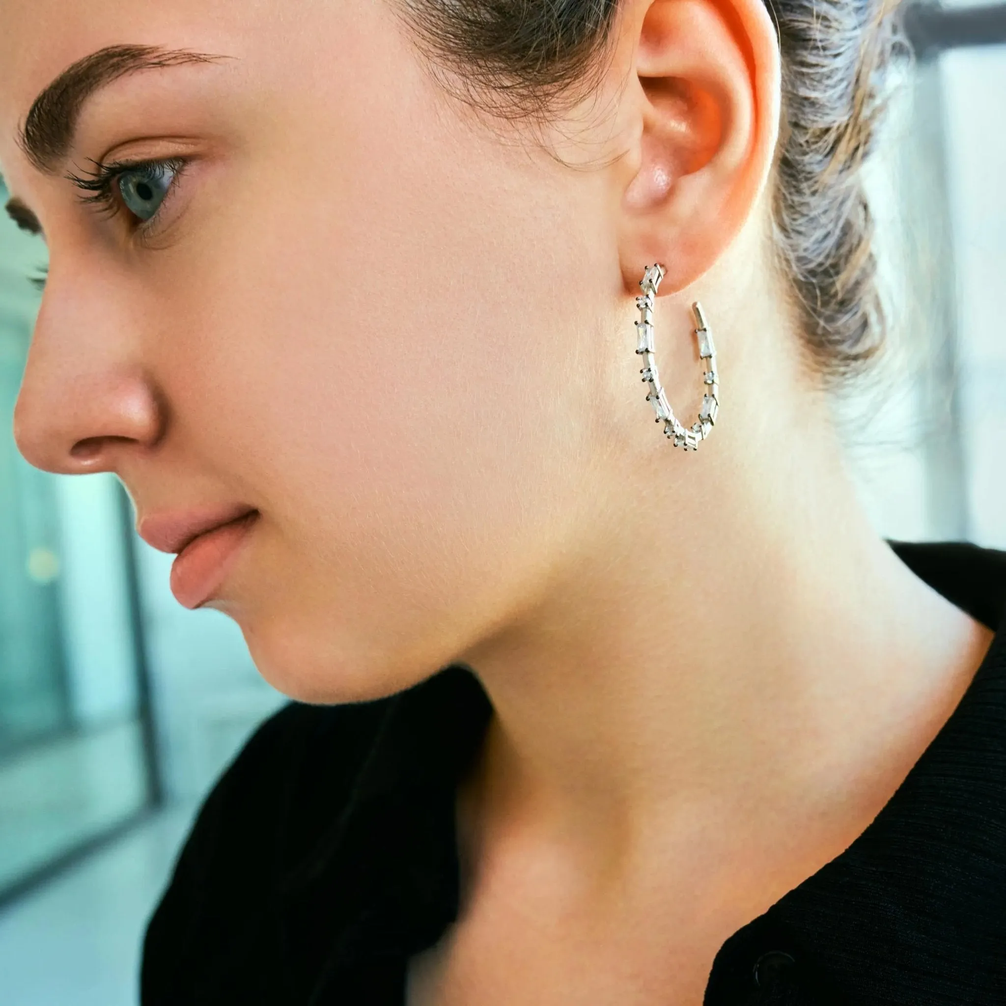 Cobblestone Hoop Earrings