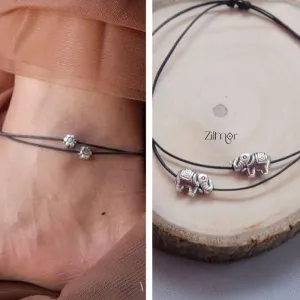 Combo of Sun Flower & Elephant Charm Anklet