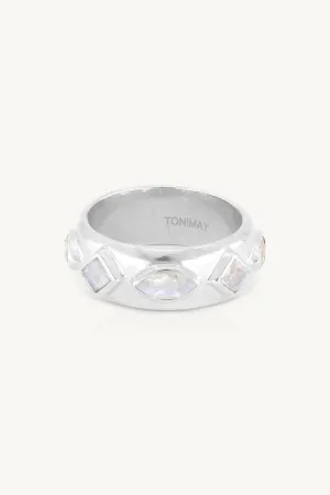 Coronet Moonstone Silver Ring