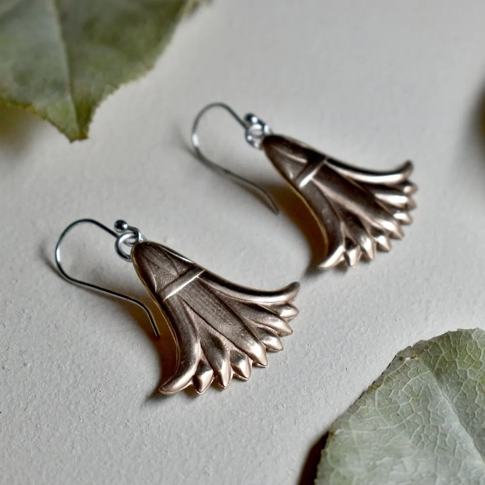 'Egyptian Revival' Bronze Drop Earrings