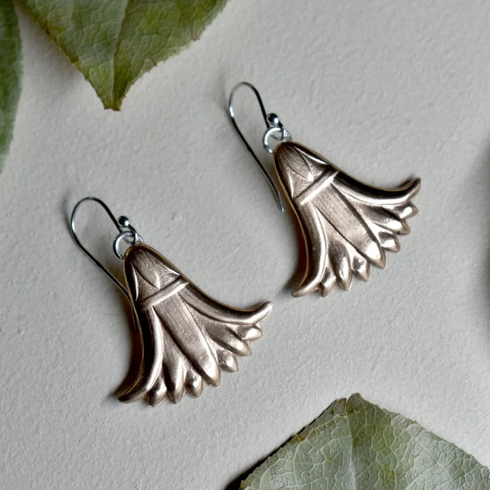 'Egyptian Revival' Bronze Drop Earrings