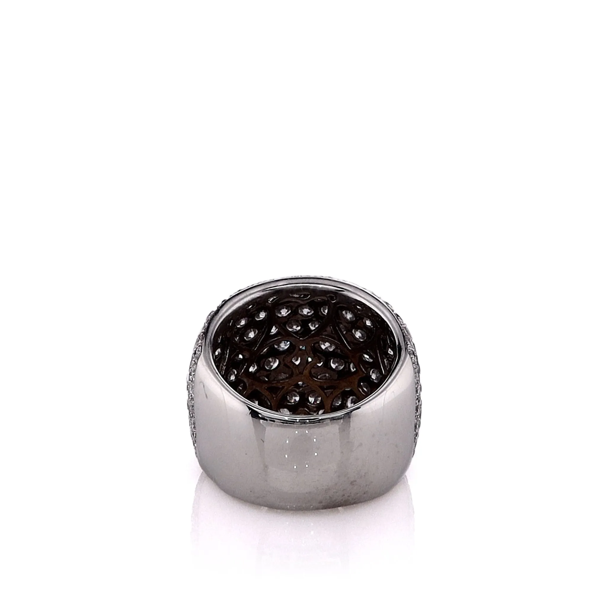 Estate 18k White Gold 9 Row Wide Tapered Diamond Band
