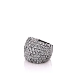 Estate 18k White Gold 9 Row Wide Tapered Diamond Band