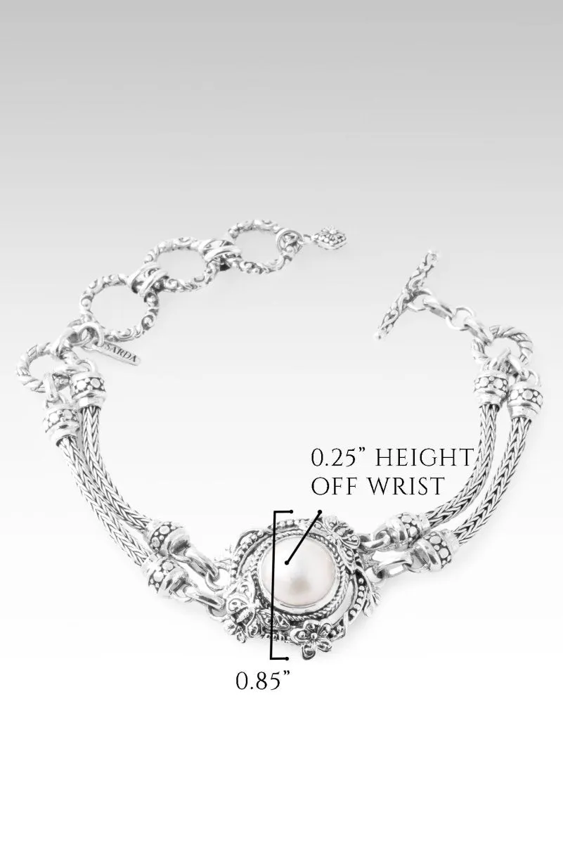 Find Peace Bracelet? in White Mabe Pearl