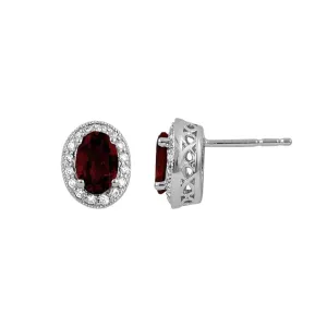 Garnet and Diamond Earrings