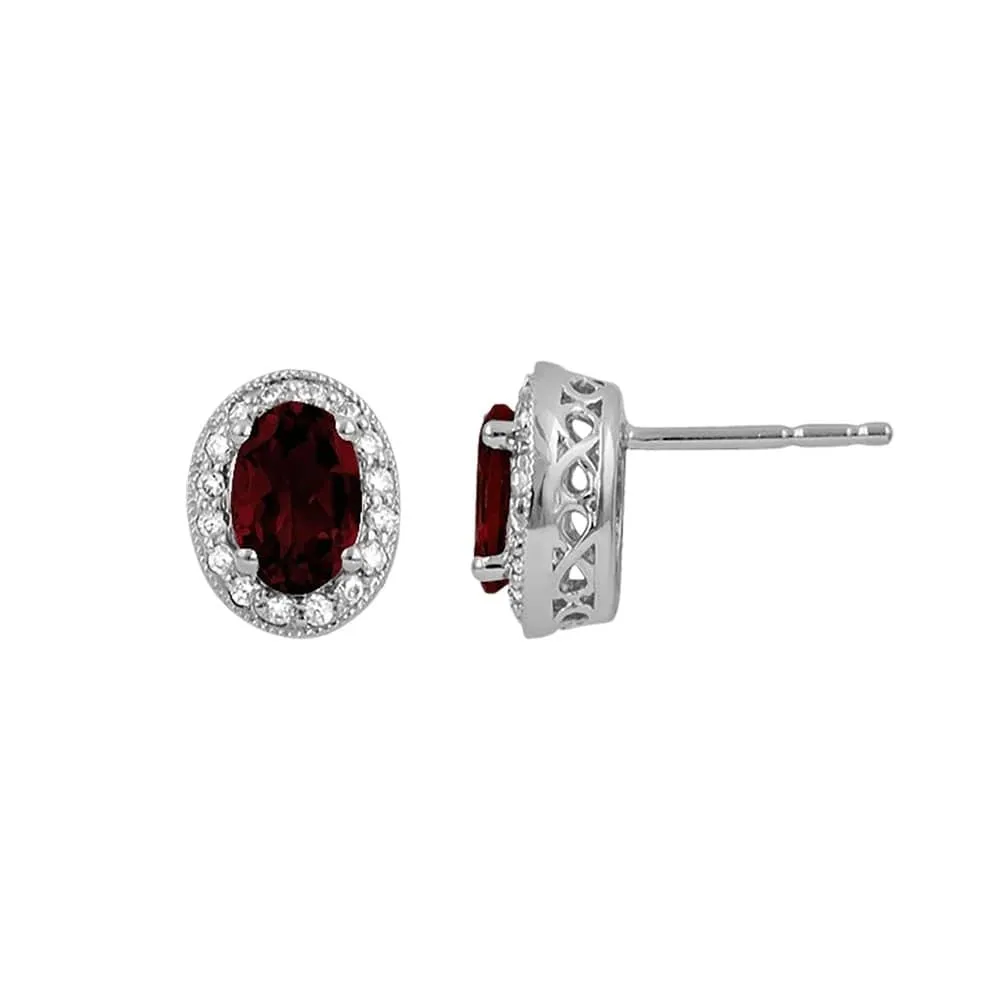 Garnet and Diamond Earrings