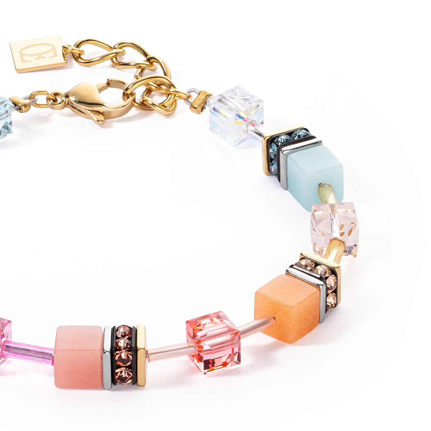 GeoCUBE? Iconic bracelet aqua-apricot