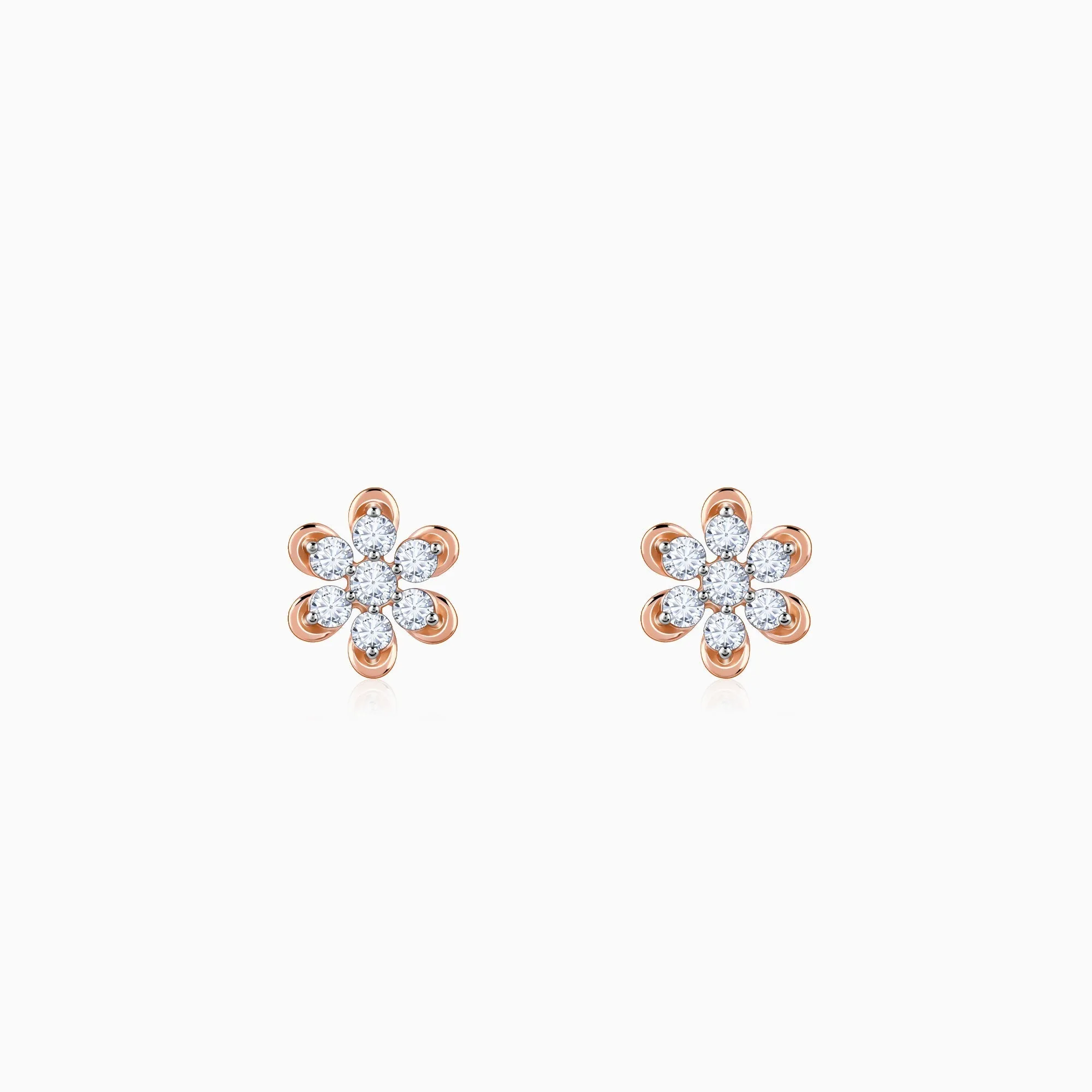 Gold Blossom Burst Diamond Earrings