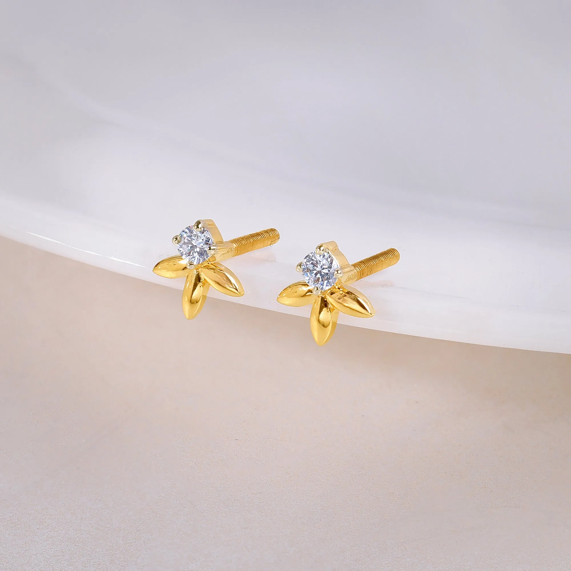 Gold Blossom Diamond Studs