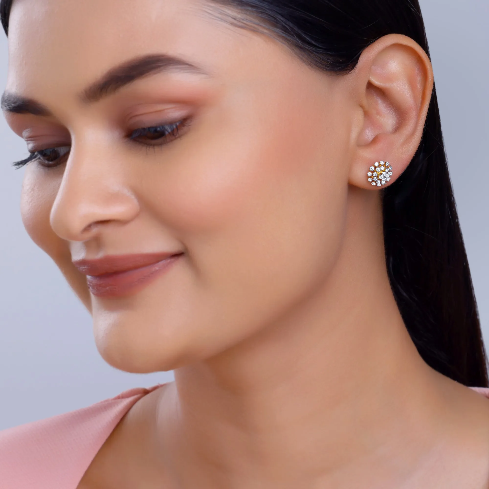 Gold Dandelion Whisper Diamond Earrings