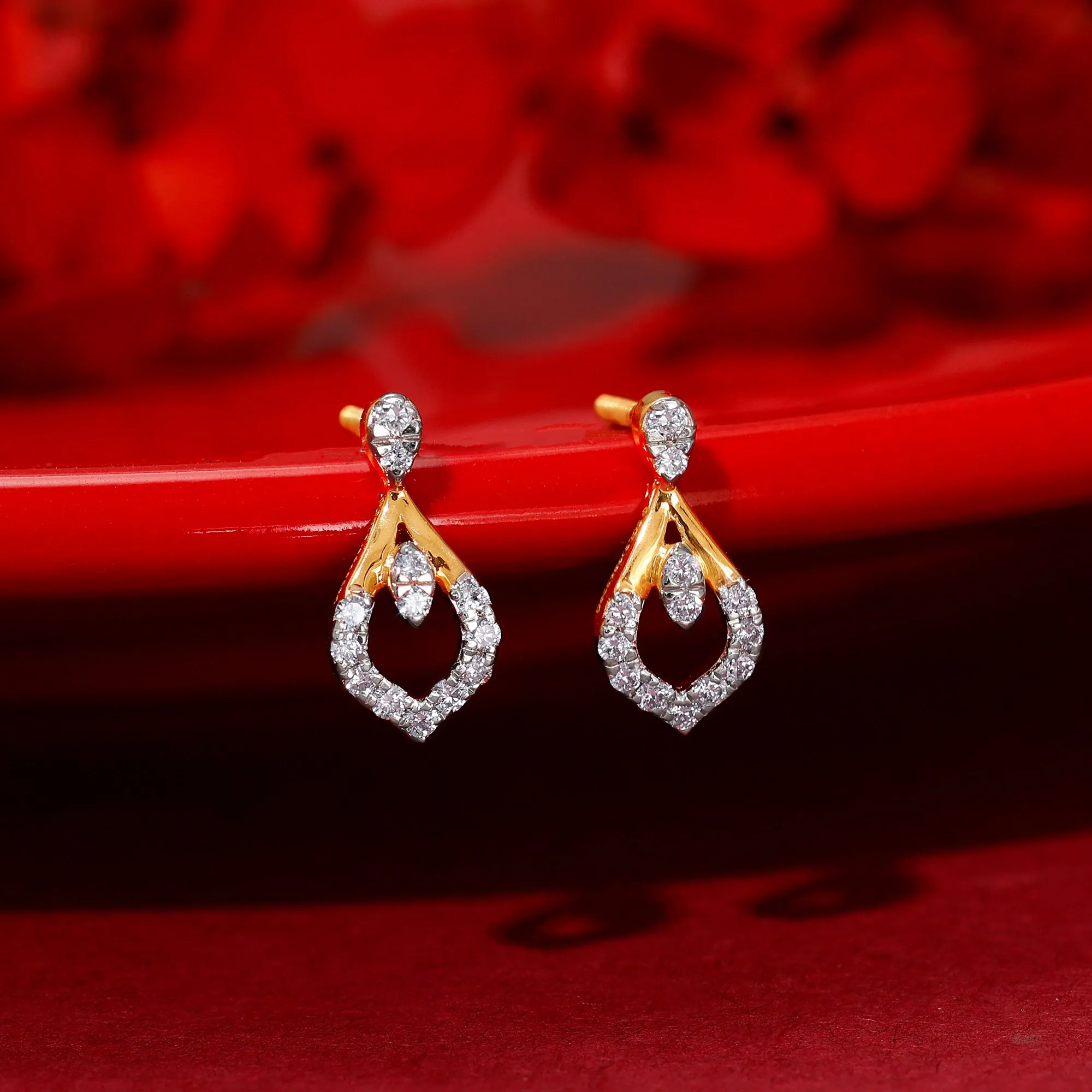 Gold Glow Drops Diamond Earrings