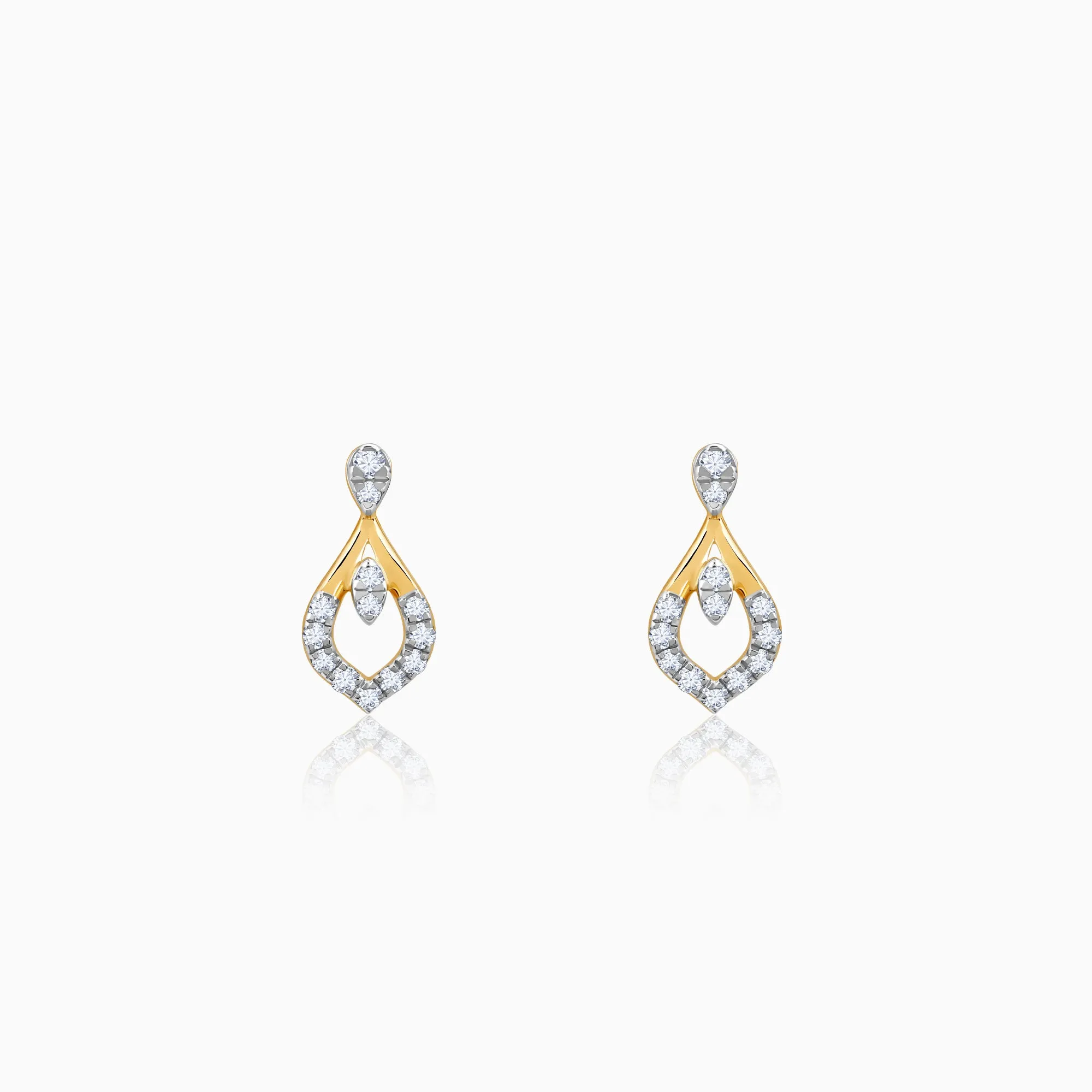 Gold Glow Drops Diamond Earrings