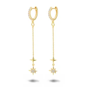 Gold-plated earrings 18k yellow gold assembled with zirconium oxide