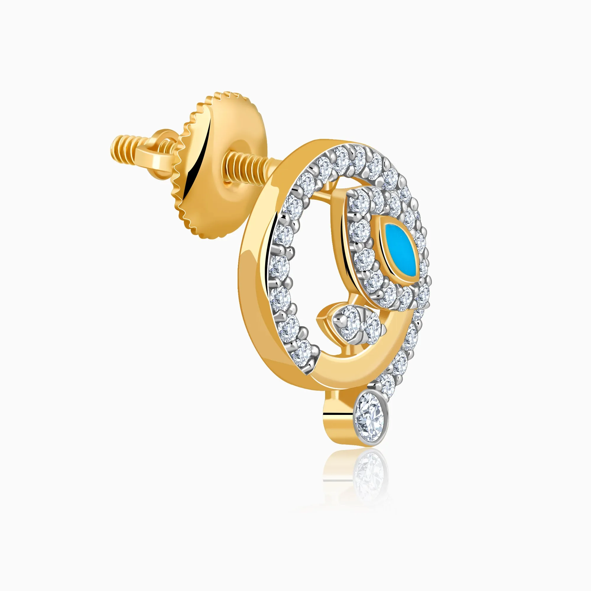 Gold Sparkling Netra Diamond Studs