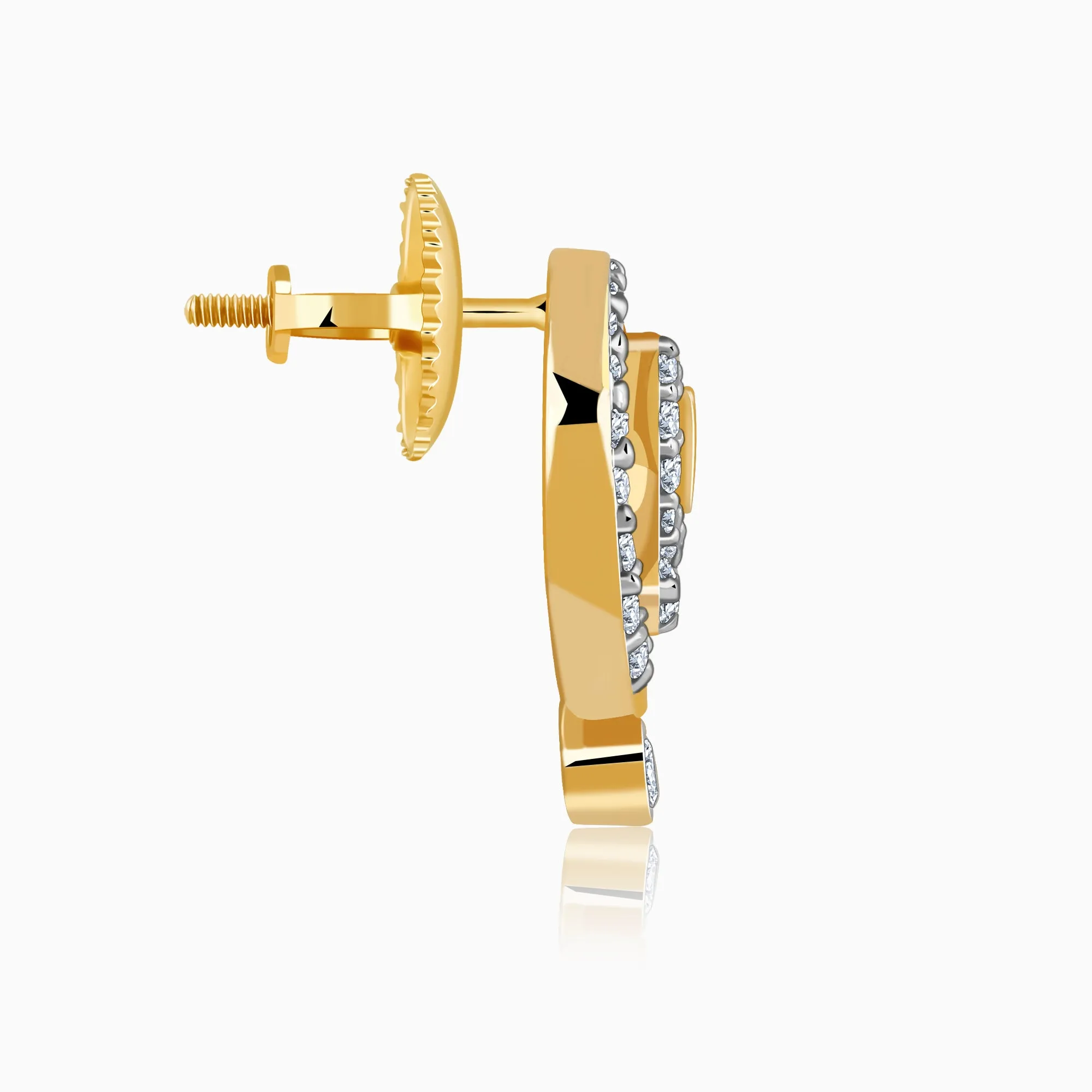 Gold Sparkling Netra Diamond Studs