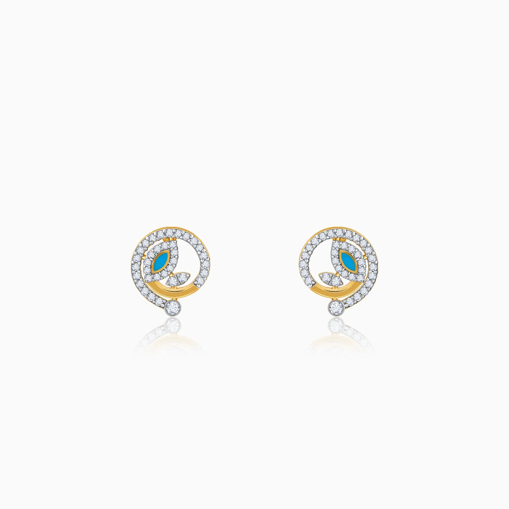 Gold Sparkling Netra Diamond Studs