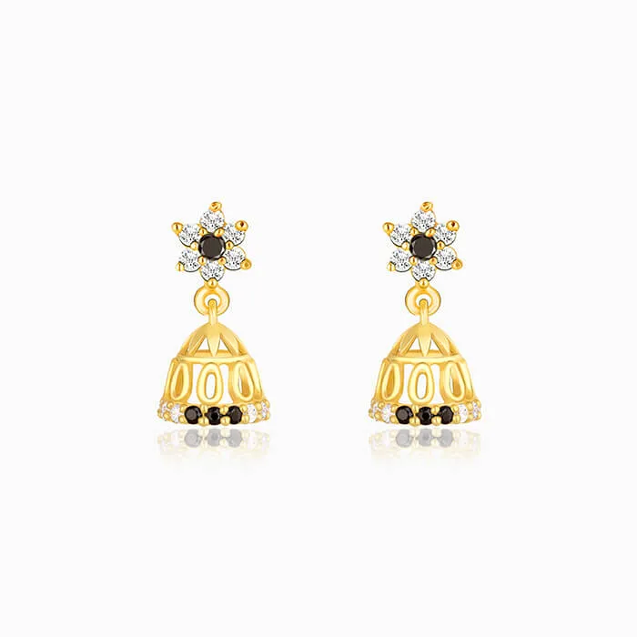 Golden Floral Lily Jhumki