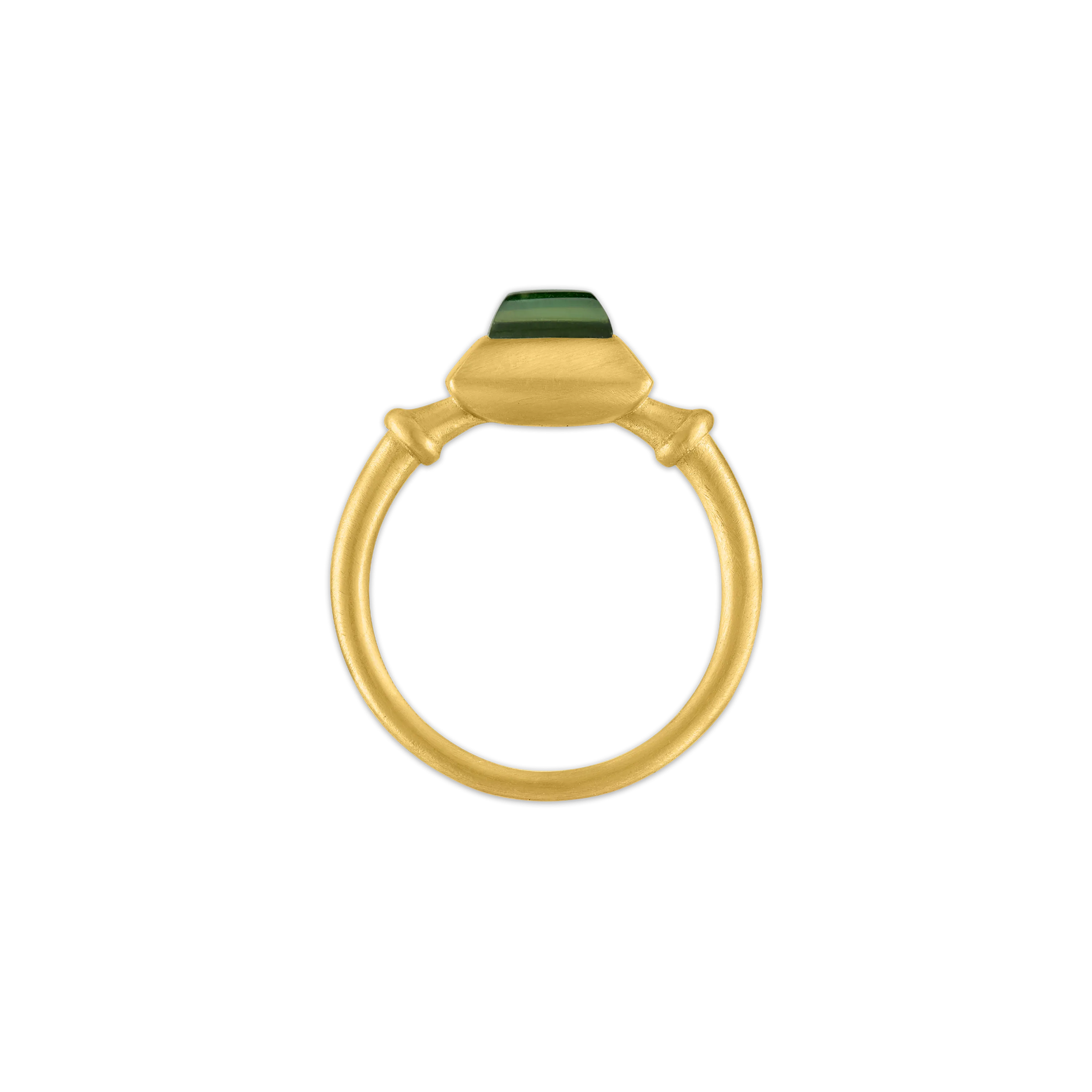 Green Tourmaline Sugarloaf Capsa Ring