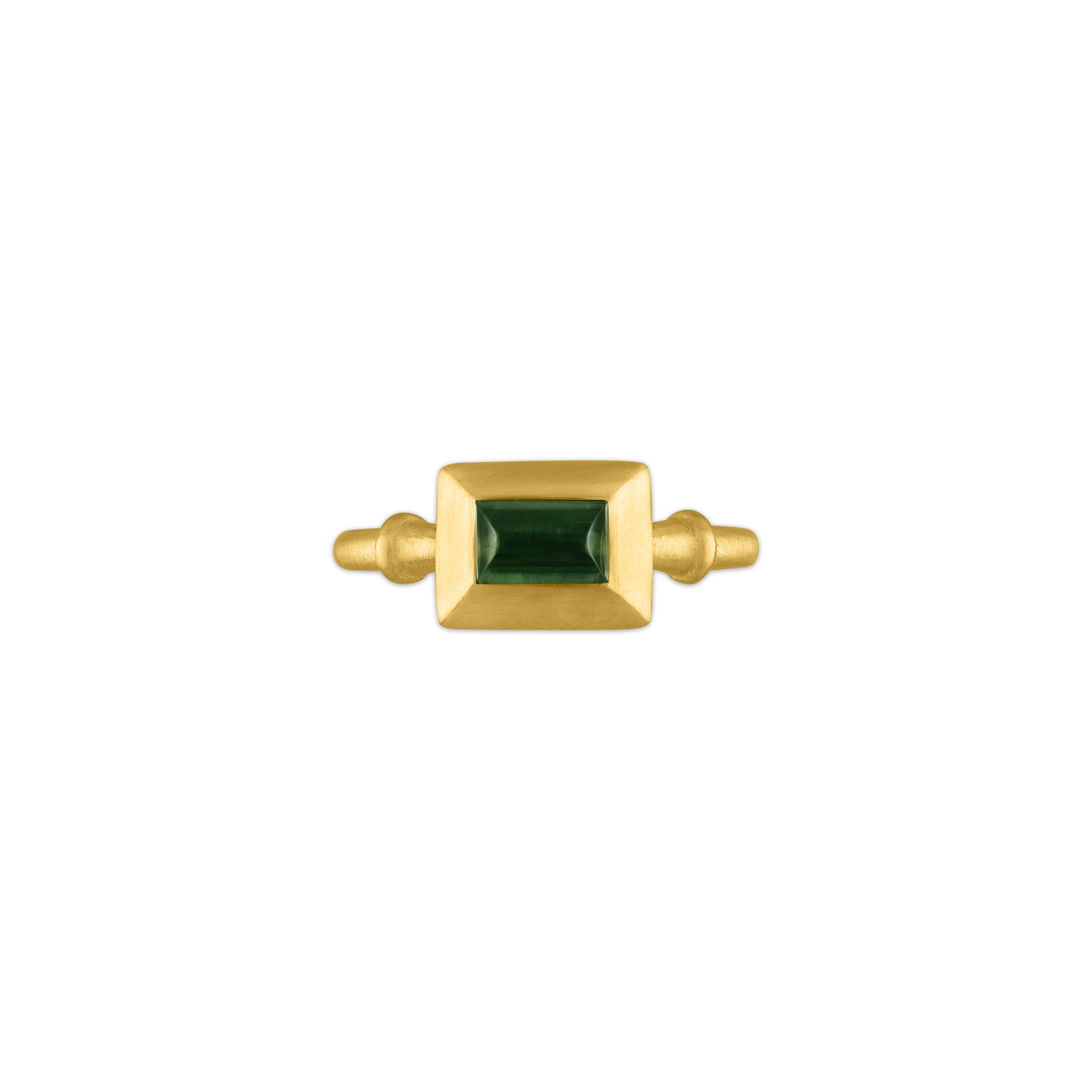Green Tourmaline Sugarloaf Capsa Ring