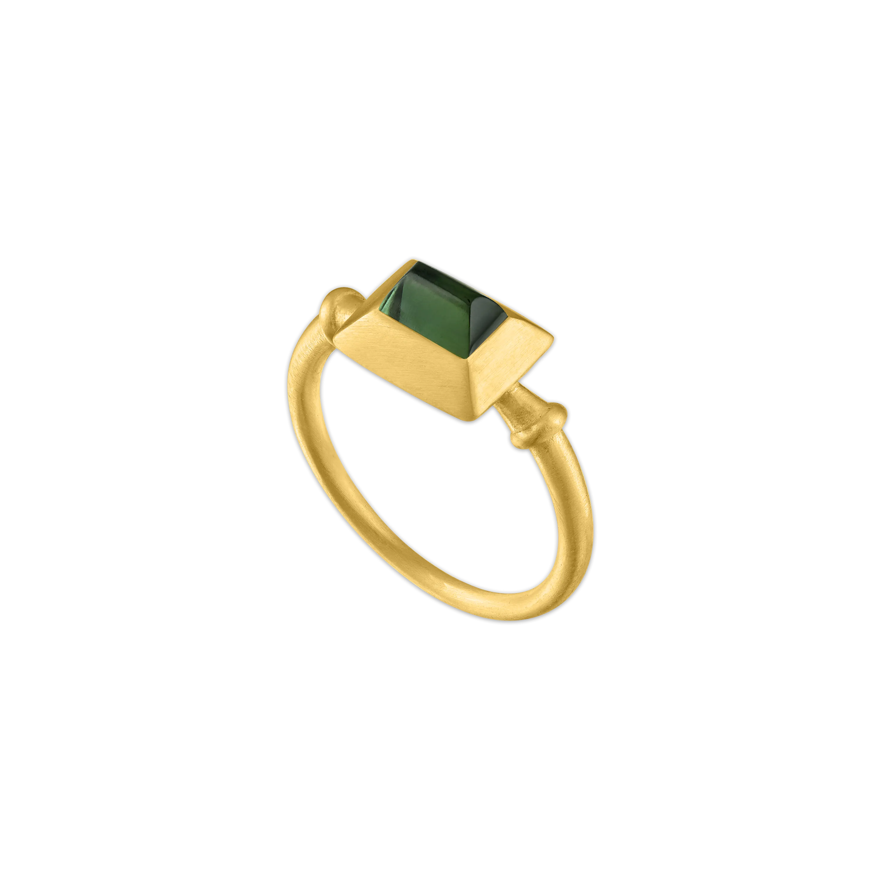 Green Tourmaline Sugarloaf Capsa Ring
