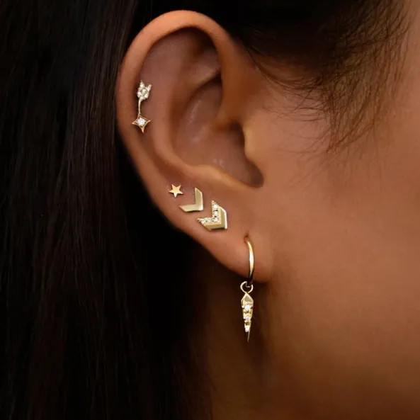 Icon Star Earring Studs - Gold