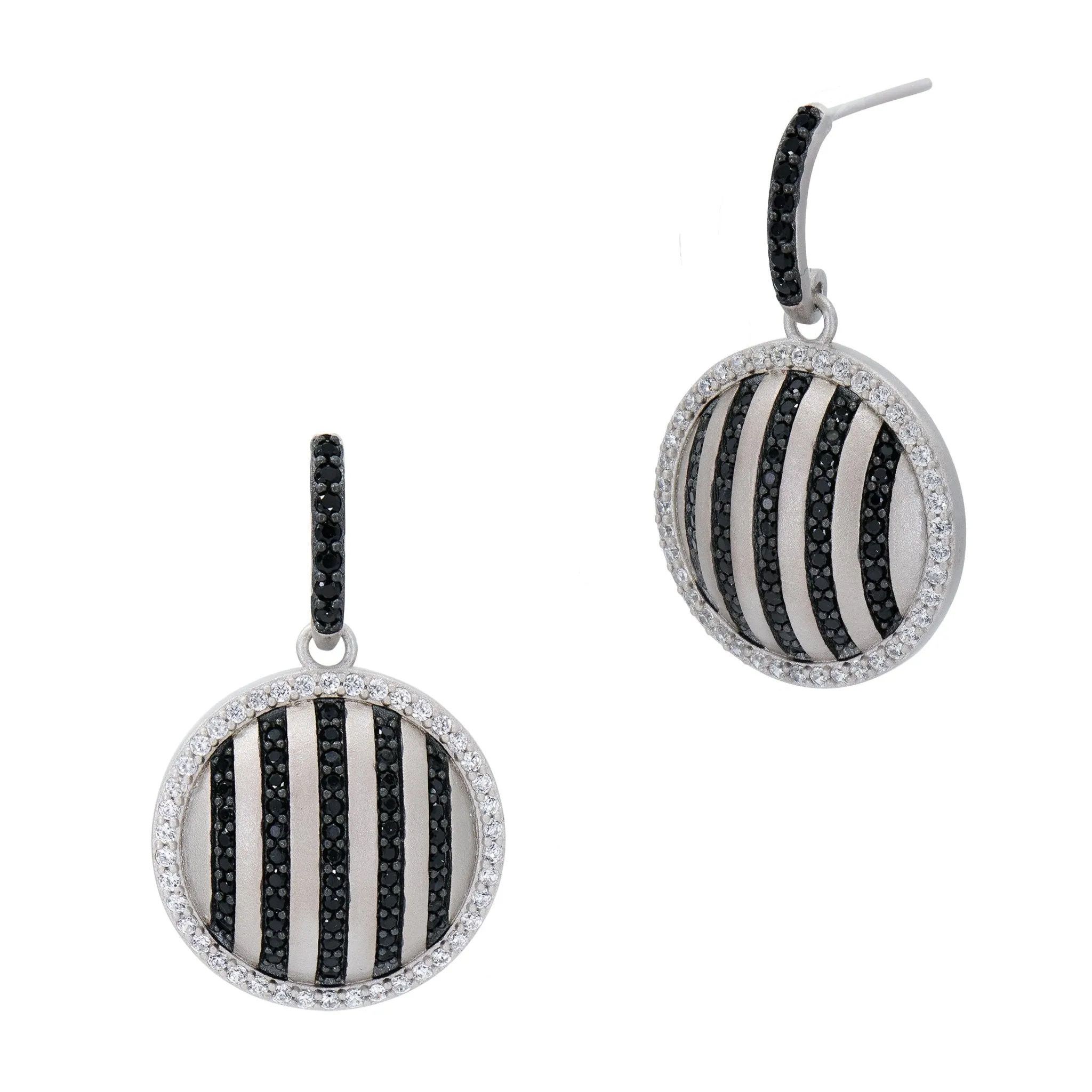 Industrial Finish Pav?? Grit Disc Earrings