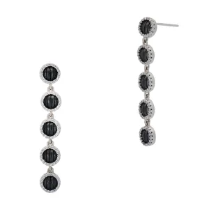 Industrial Finish Pav?? Grit Drop Earrings