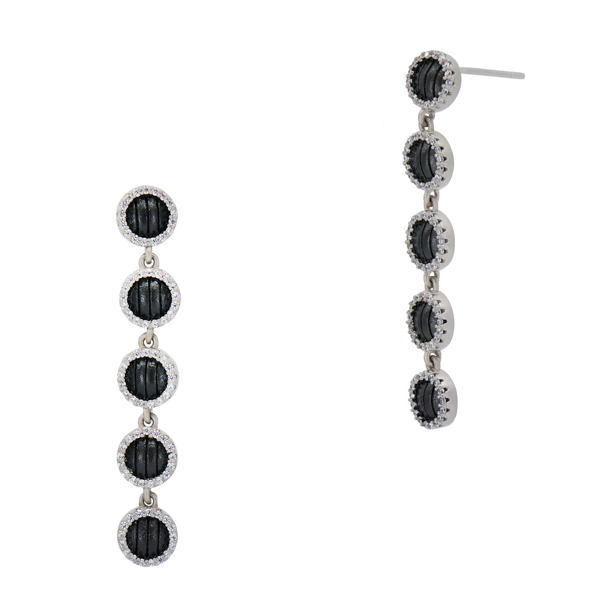 Industrial Finish Pav?? Grit Drop Earrings