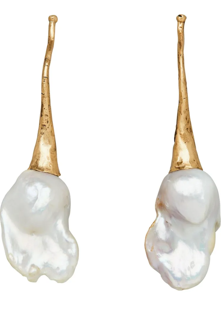 Julie Cohn | Stem Baroque Pearl Bronze Earring