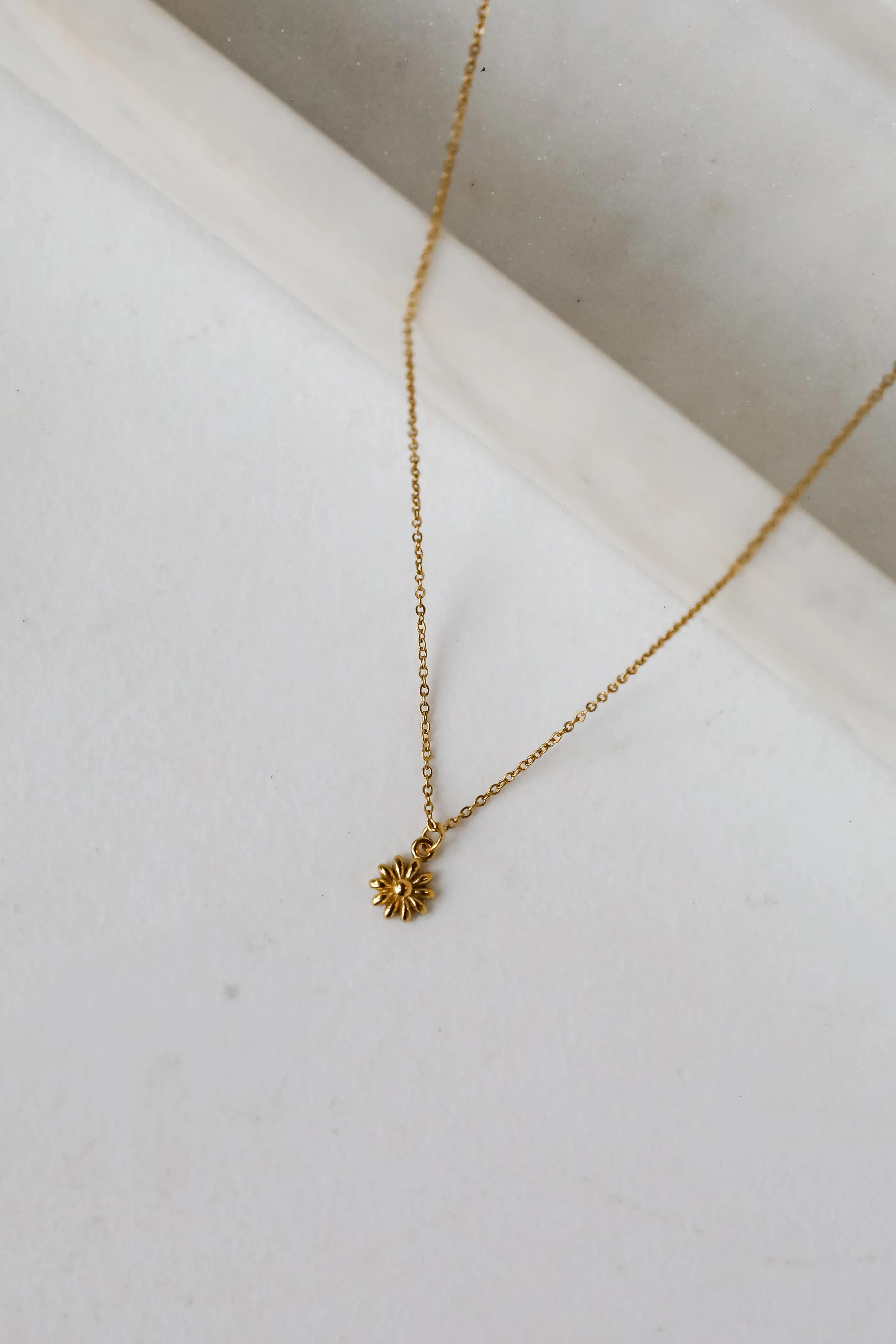 Kiara Gold Flower Charm Necklace