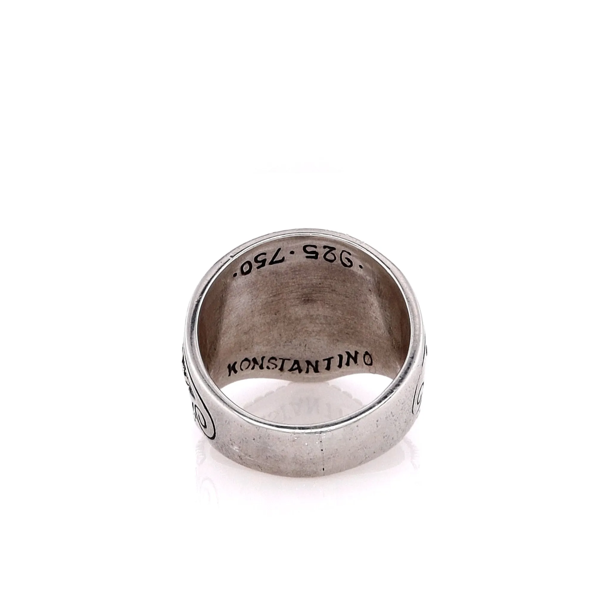 Konstantino 18k Yellow Gold Sterling Silver Wide Band Ring