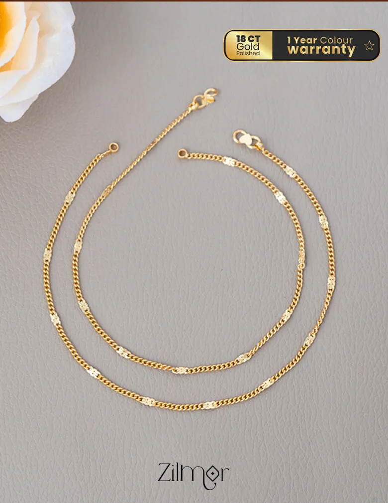 KY101995 - Gold Toned pair Anklet