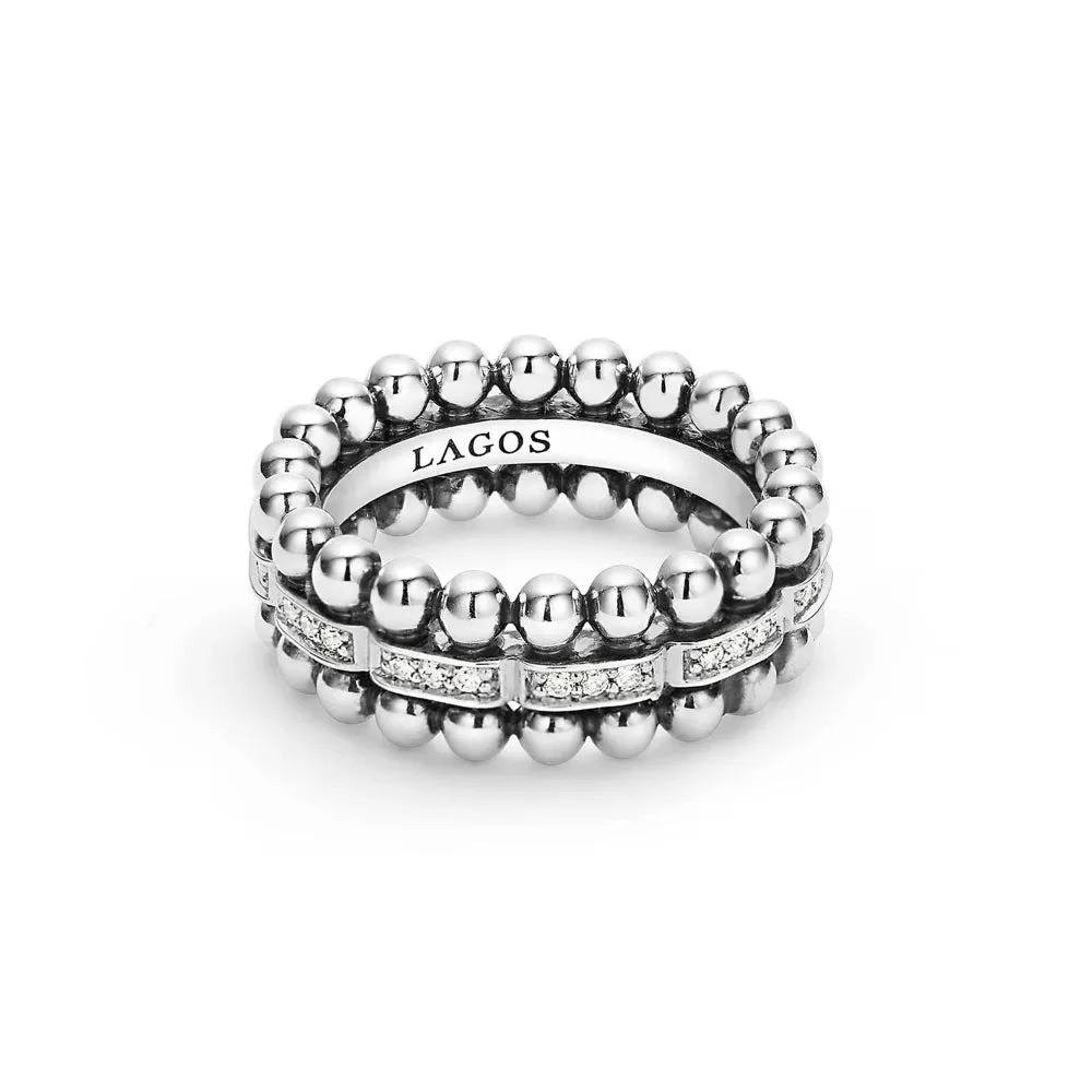 Lagos Caviar Spark Beaded Diamond Ring