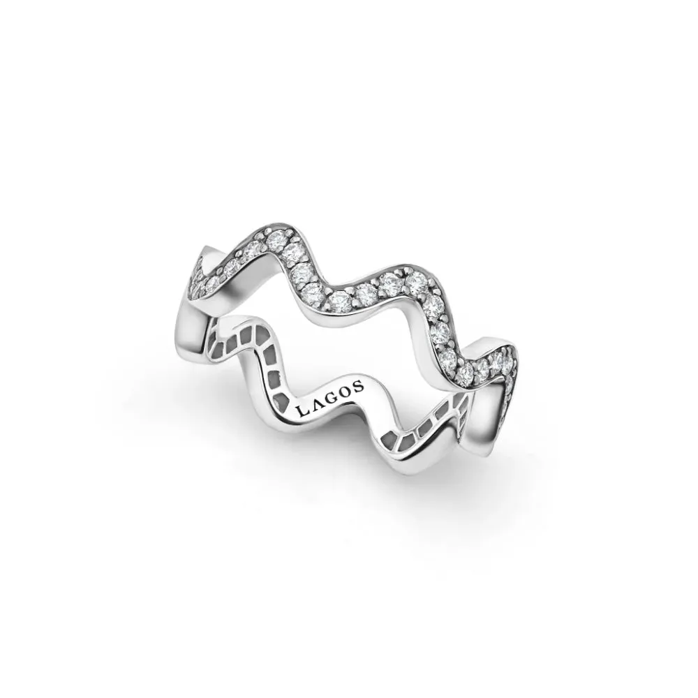 Lagos Caviar Spark Wave Diamond Eternity Ring