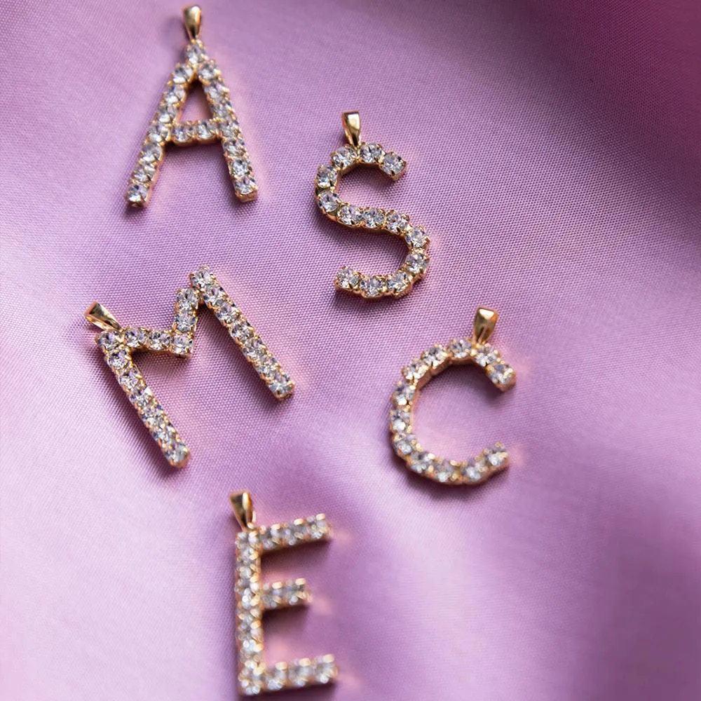 Letter Necklace M / Crystal