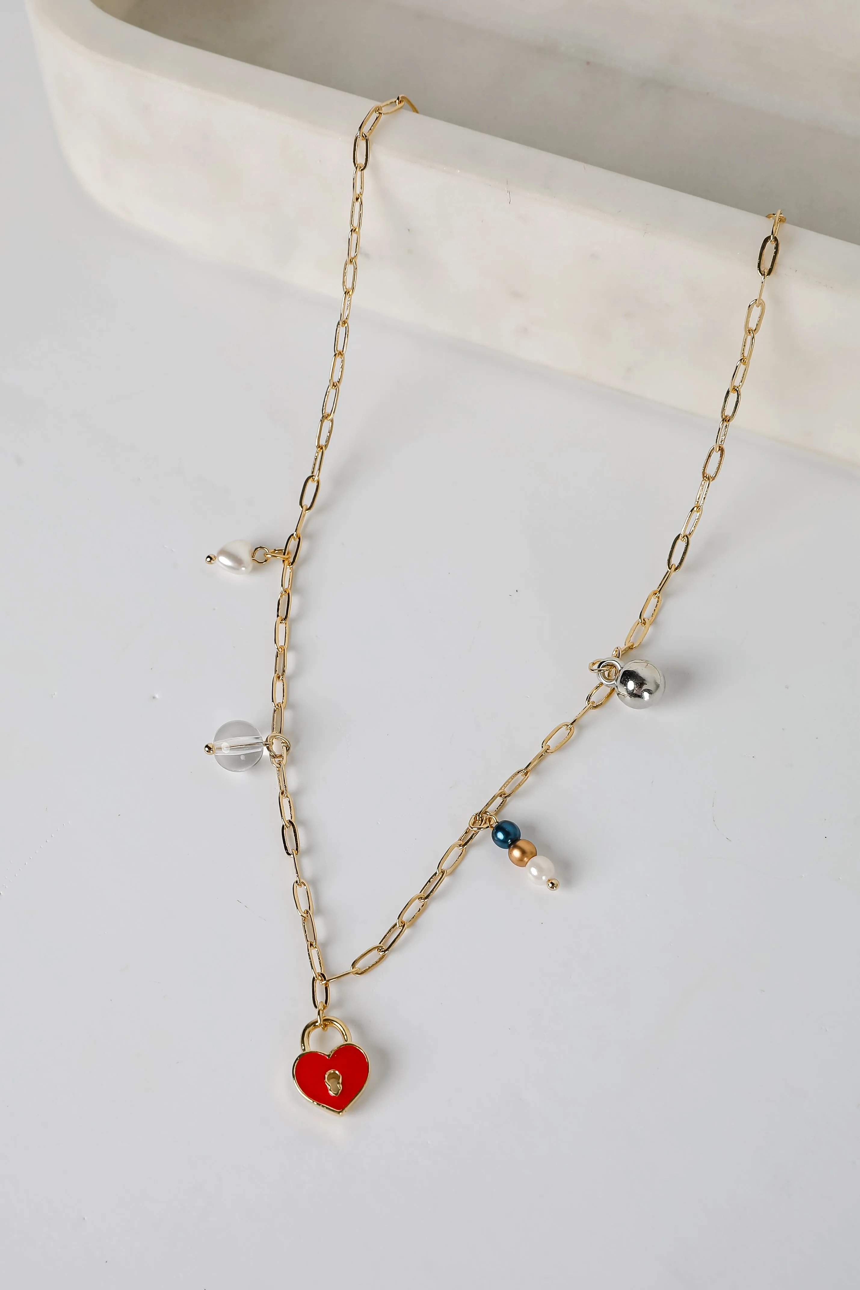 Lily Gold Charm Necklace