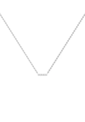 Line 18K White Gold Necklace w. Lab-Grown Diamonds